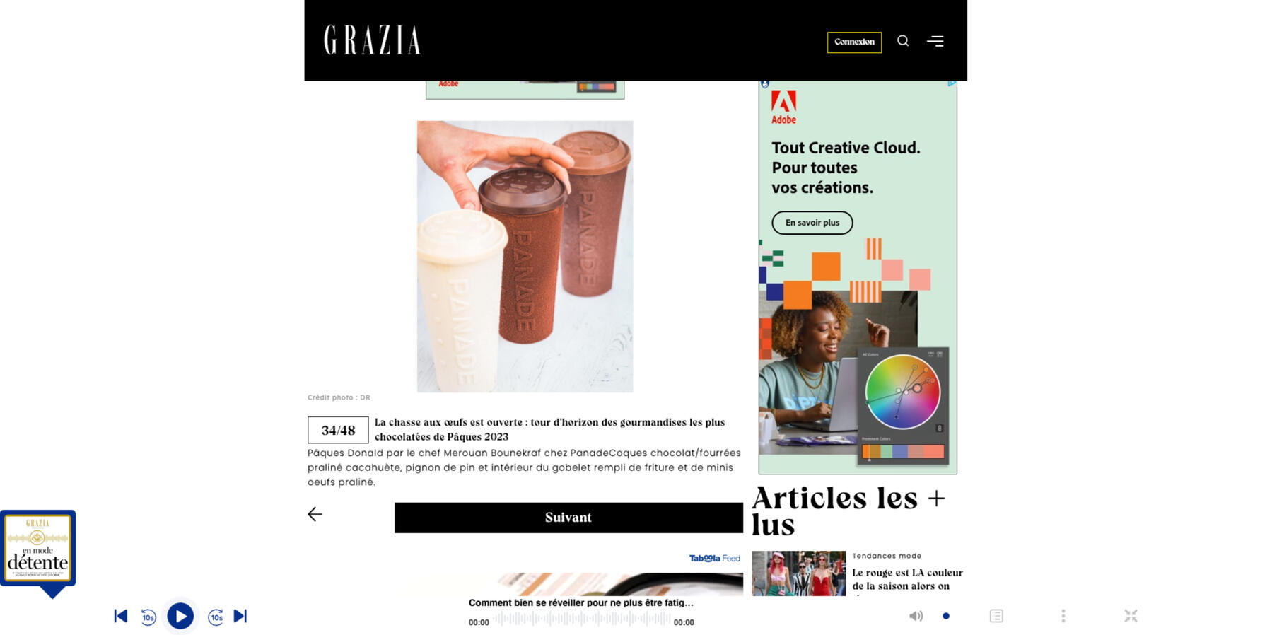 Article à propos de Panade Paris sur le site Grazia