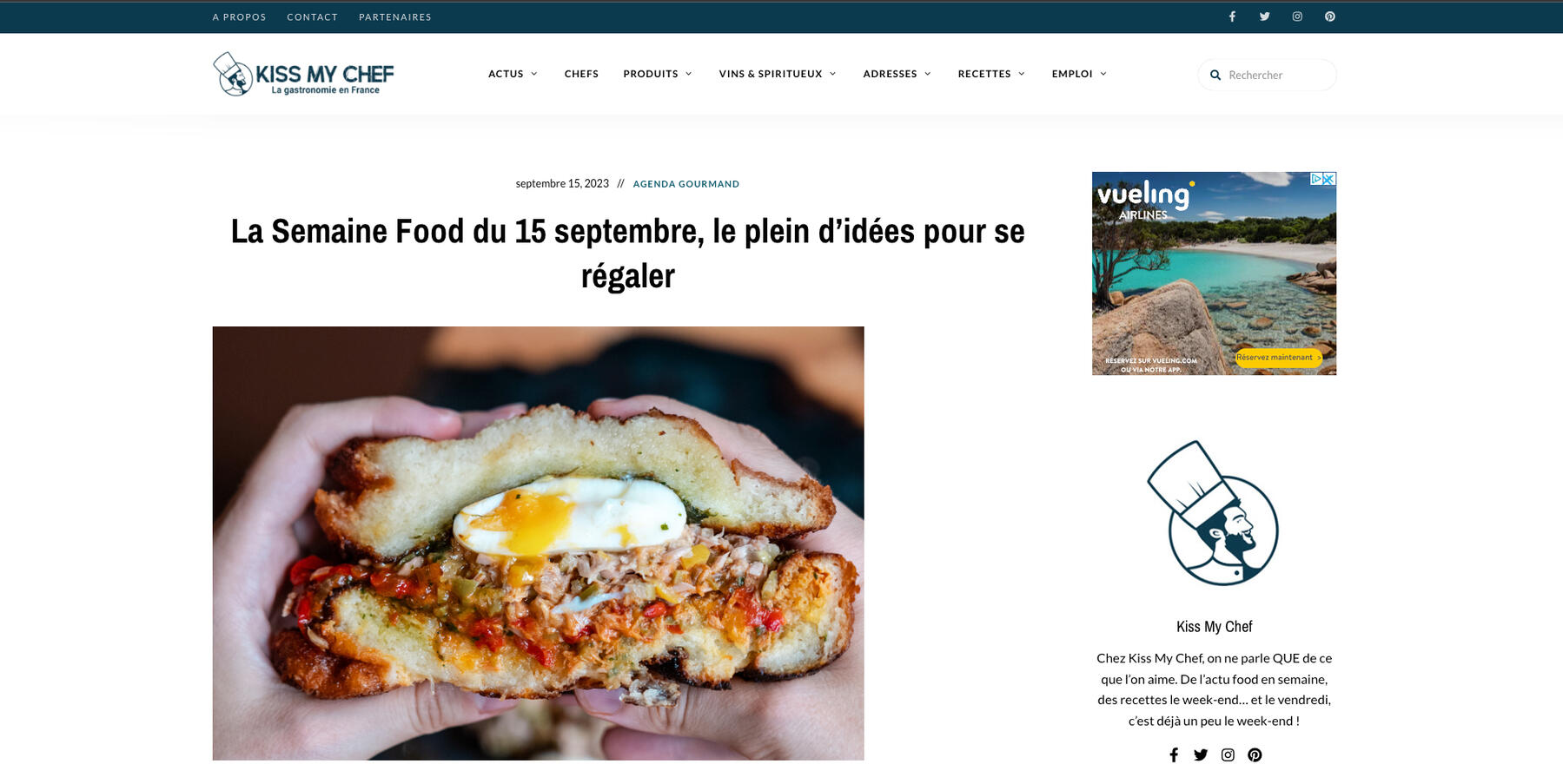 Article à propos de Panade Paris sur le site Kiss My Chef
