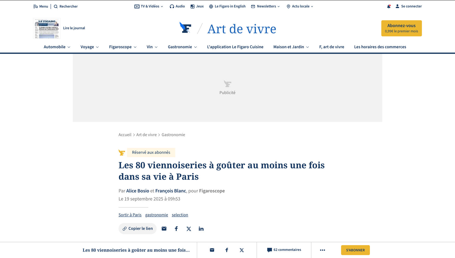 Article à propos de Panade Paris sur le site L'officiel